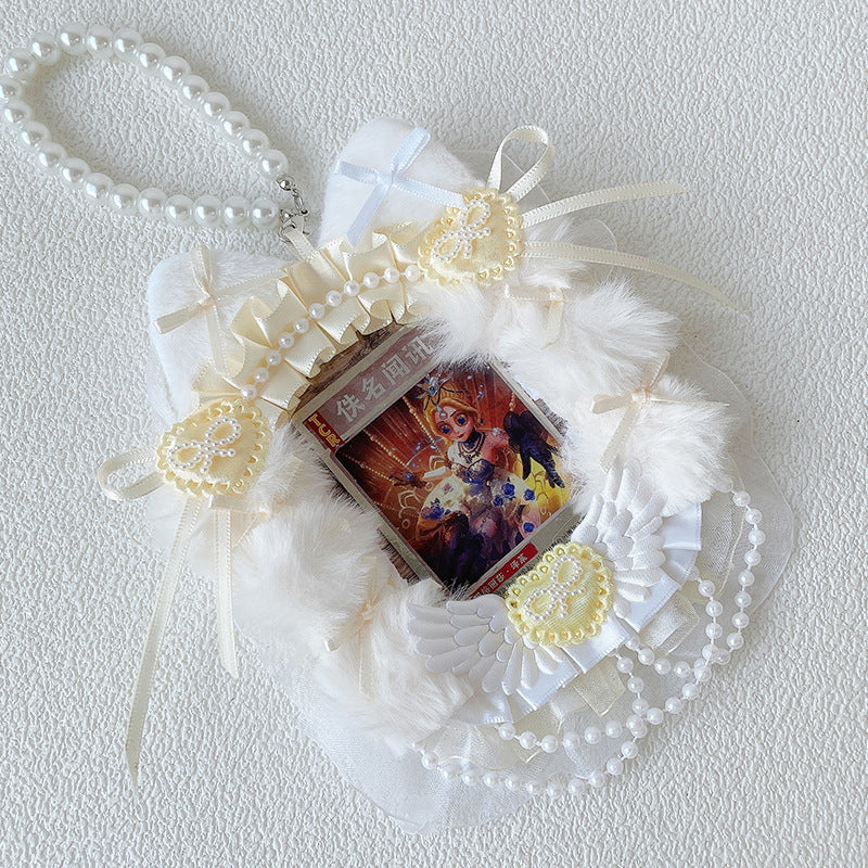 Anime Lace Pearl Badge Card Holder Charm - Image 6