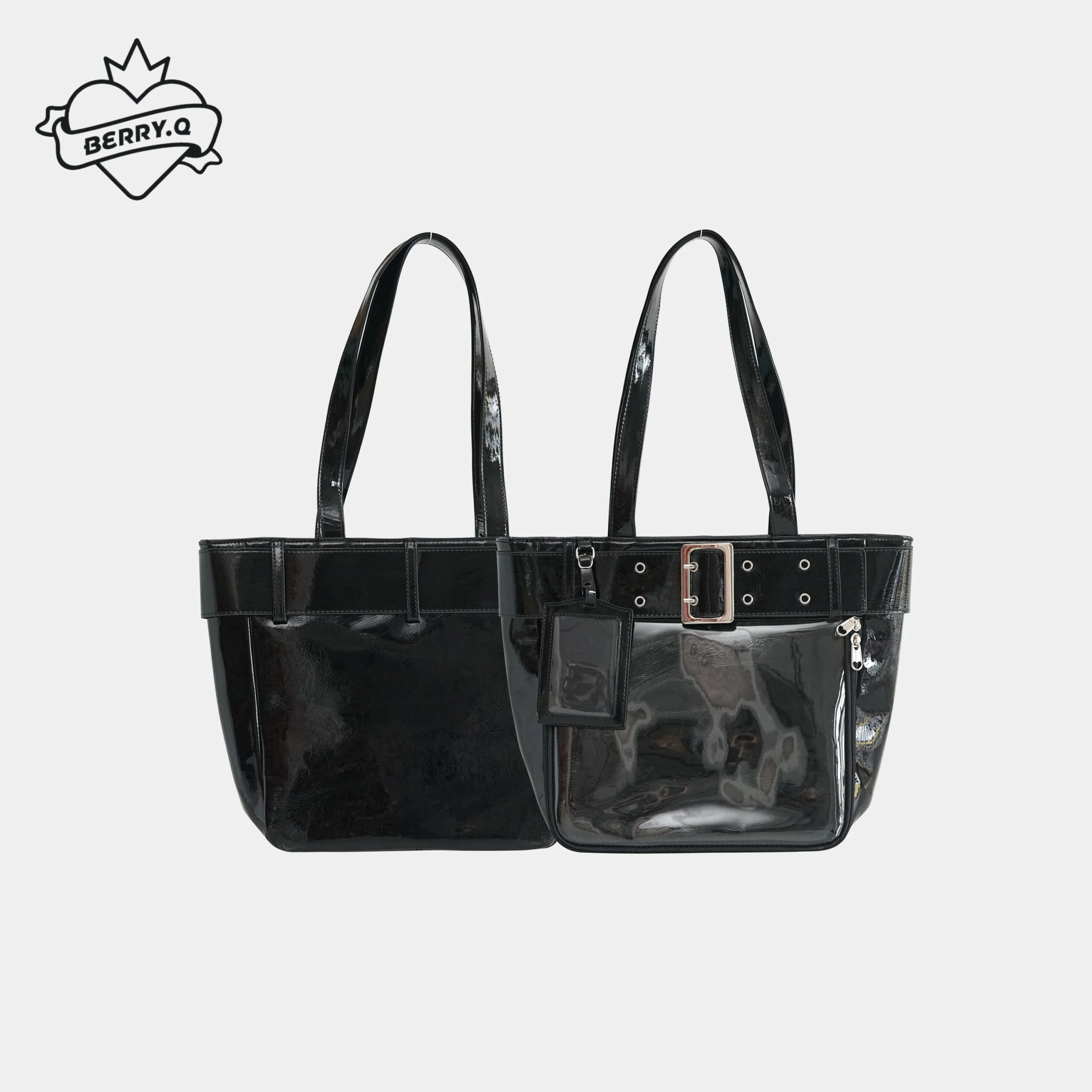 Belt Style Ita Bag - Spacious Y2K Silver Tote Ita Bag - Image 9