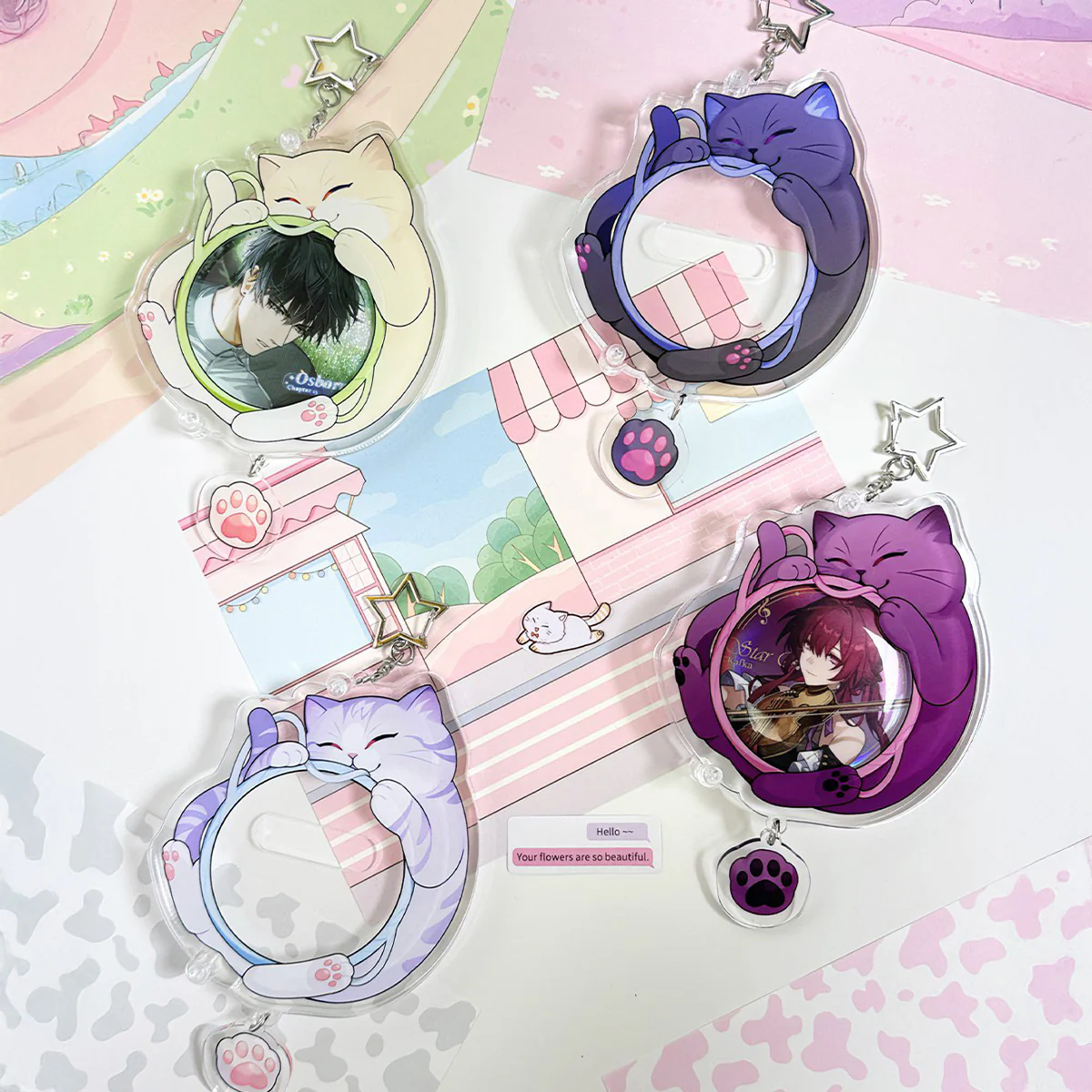 Cute Cat Acrylic Badge Decoration Charm - Image 4