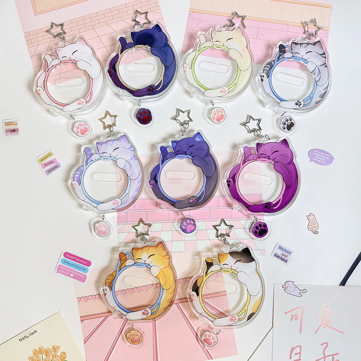 Cute Cat Acrylic Badge Decoration Charm - Image 5