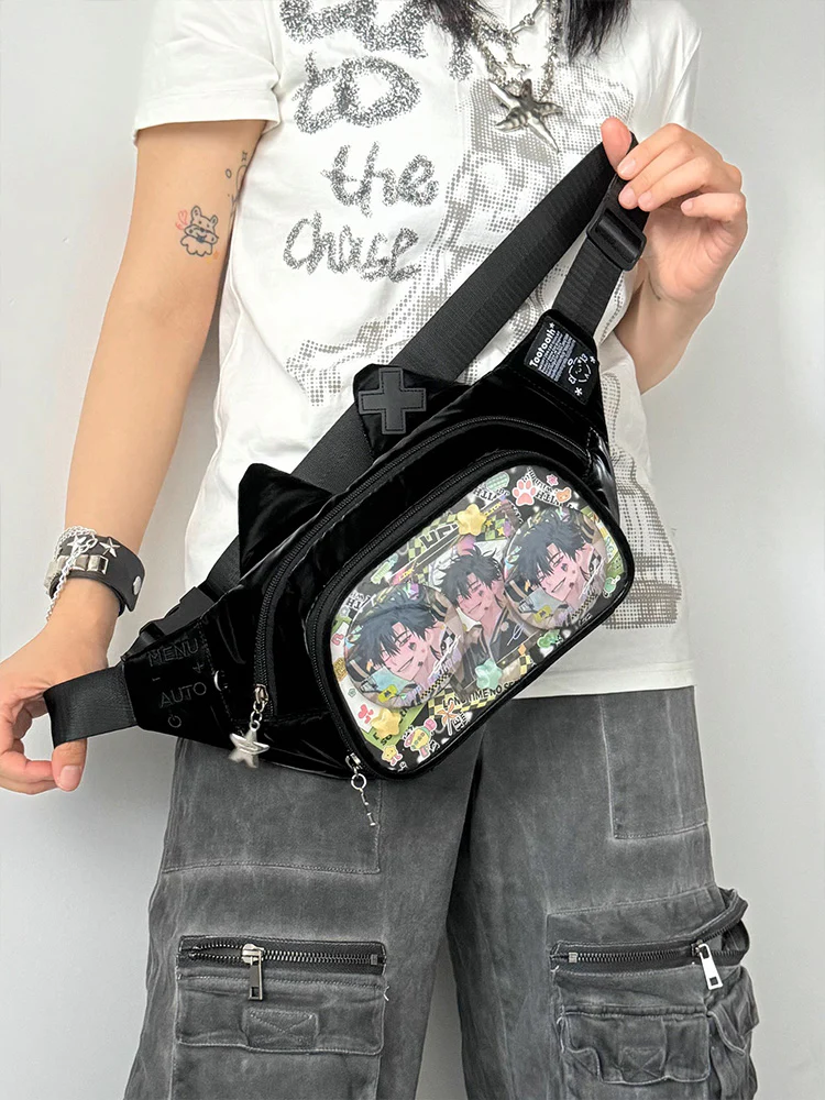 Cute Cat Ita Bag Y2K Style Student Chest Bag - Image 11