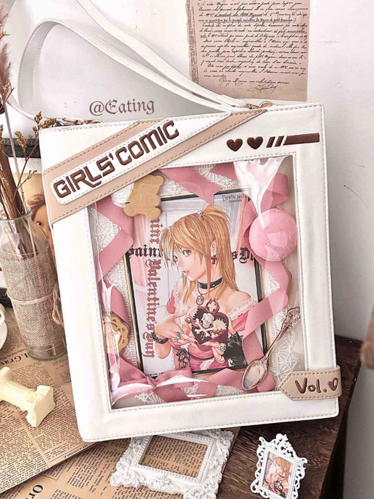 Cute Comic-Style Book Ita Bag with Crossbody and Backpack Design - Image 28