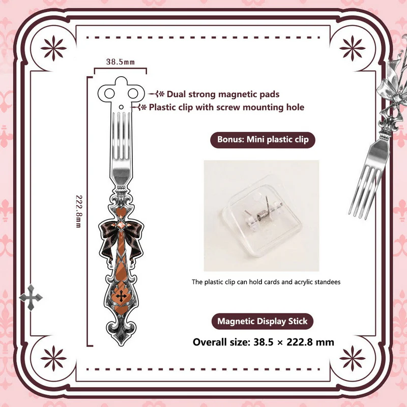 Gothic Fork-Style Acrylic Magnetic Badge Display Stick - Image 26