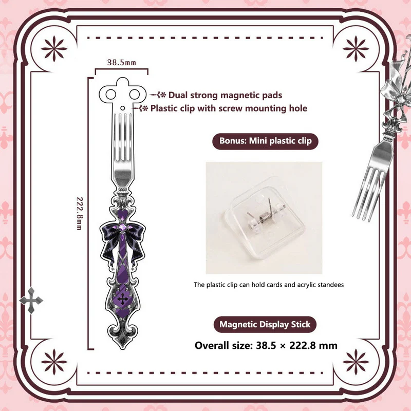 Gothic Fork-Style Acrylic Magnetic Badge Display Stick - Image 31