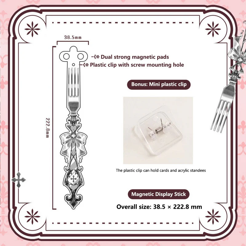 Gothic Fork-Style Acrylic Magnetic Badge Display Stick - Image 34