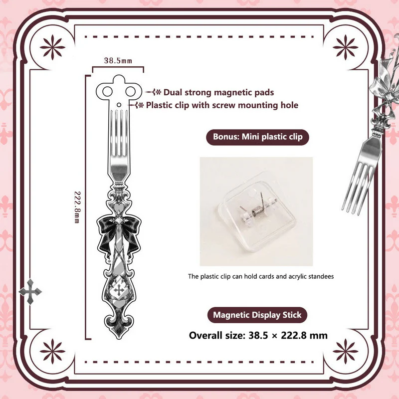 Gothic Fork-Style Acrylic Magnetic Badge Display Stick - Image 35