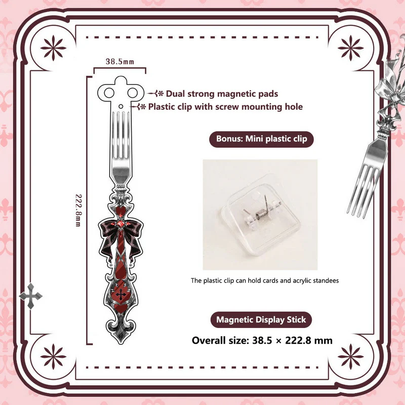 Gothic Fork-Style Acrylic Magnetic Badge Display Stick - Image 36
