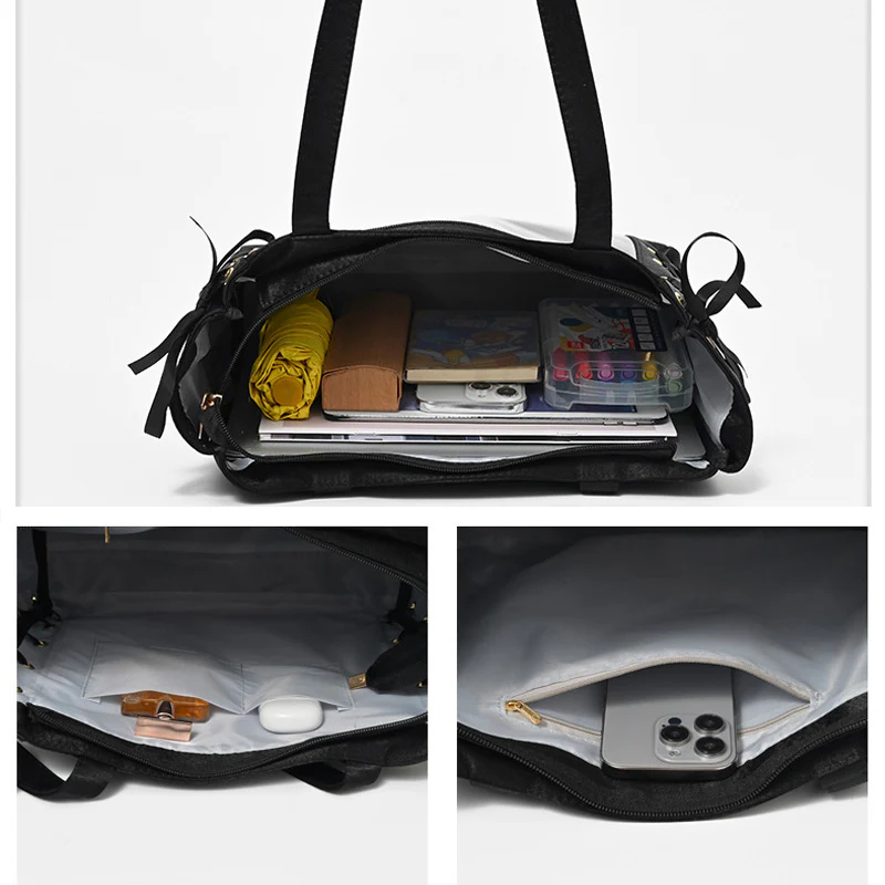 Large Capacity Ribbon Bow Ita Tote Bag - Image 8