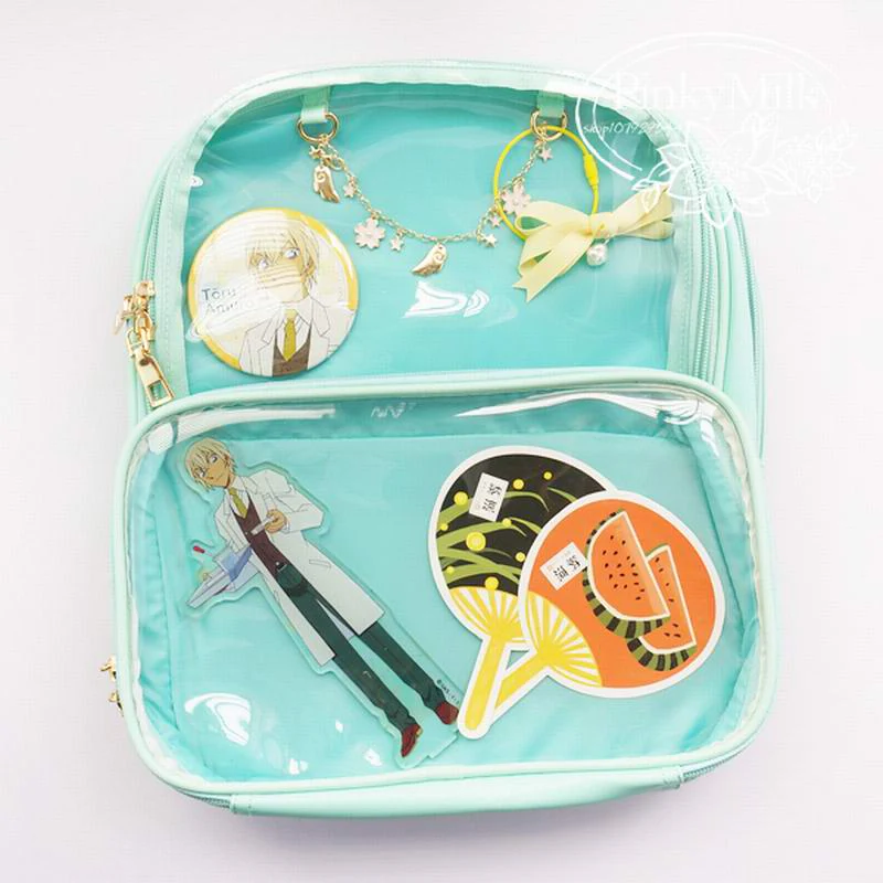 Double Window Candy PU Leather Backpack - Image 11