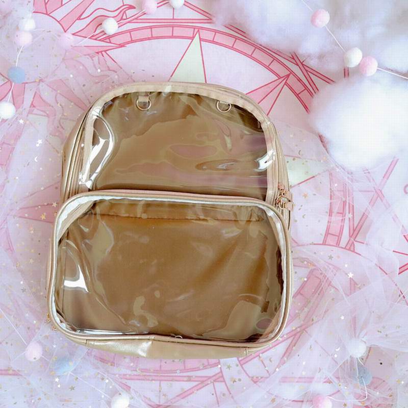 Double Window Candy PU Leather Backpack - Image 17