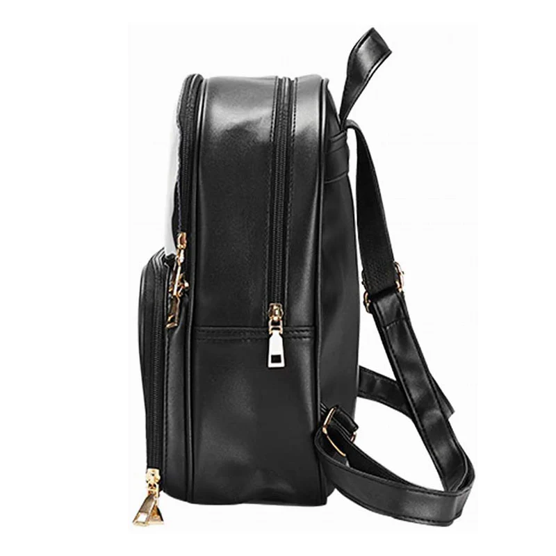 Double Window Candy PU Leather Backpack - Image 4