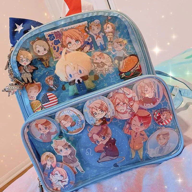 Double Window Candy PU Leather Backpack - Image 9