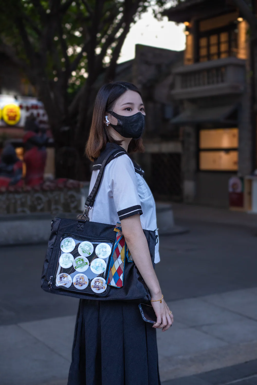 Large Capacity Black Badge Ita Bag Tote Bag - Image 7