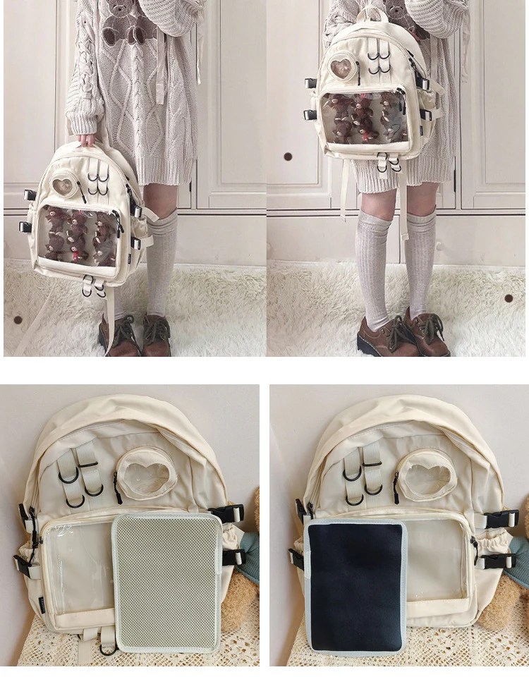 Large Lolita Double Clear Windows Kawaii Anime Backpack - Image 7