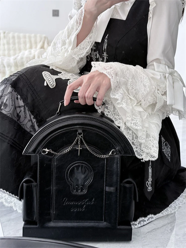 Lolita Gothic Skull Tombstone Ita Bag & Doll Bag - Image 17