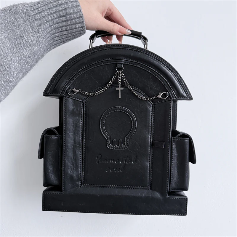 Lolita Gothic Skull Tombstone Ita Bag & Doll Bag - Image 4