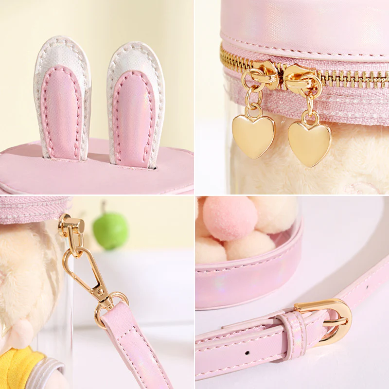 Mini Transparent Bunny Ita Bag – 20cm, 15cm, 10cm Doll Bag - Image 3