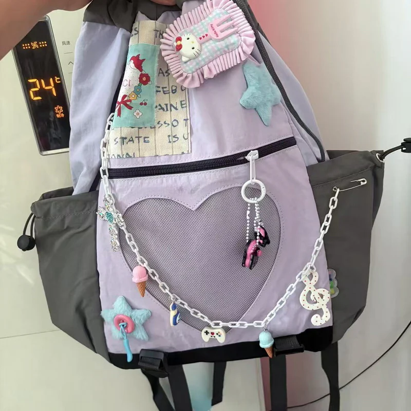 Vintage Y2K Drawstring Casual Ita Backpack - Image 11