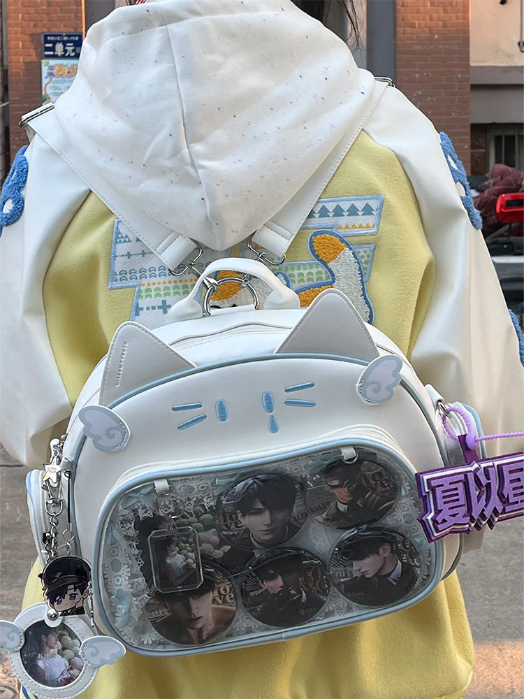 Y2K Japan Silver Cat Pin Backpack - Image 12