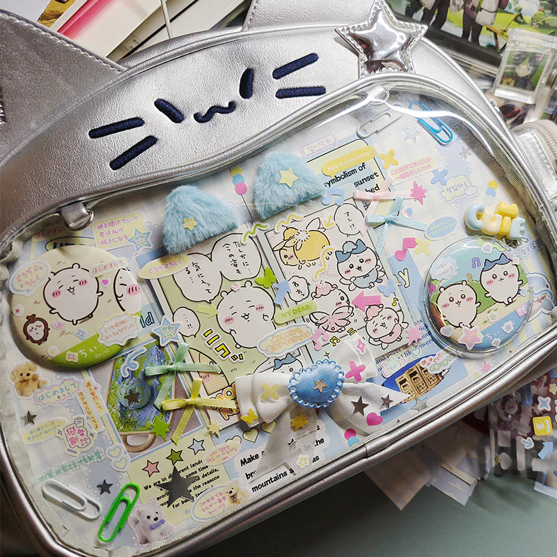 Y2K Japan Silver Cat Pin Backpack - Image 24