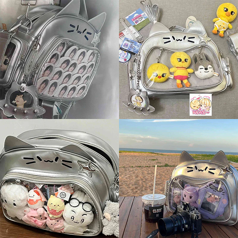 Y2K Japan Silver Cat Pin Backpack - Image 28